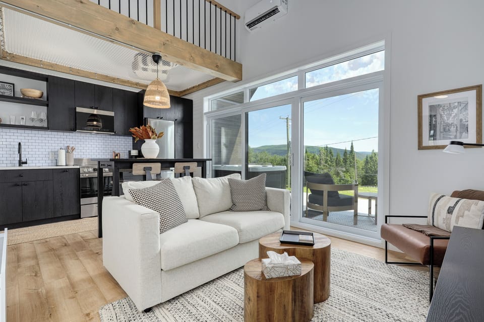 Living room, kitchen