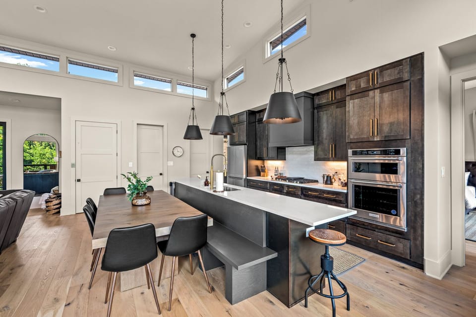 Open concept living and dining area