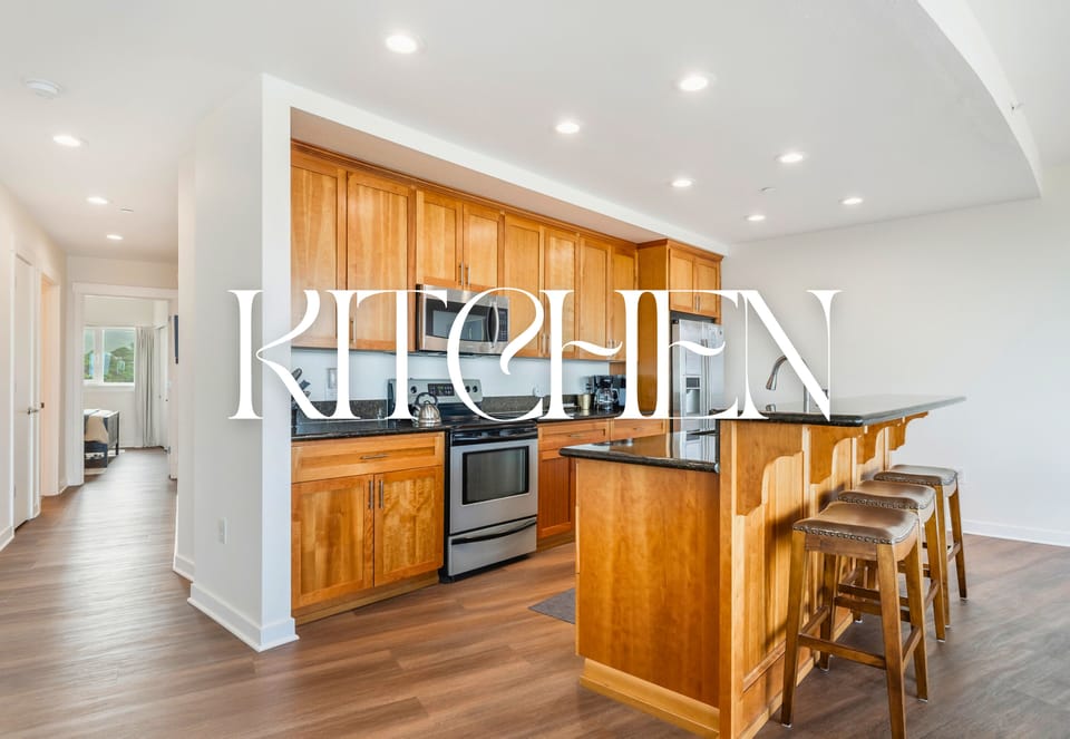 This fully equipped kitchen with modern appliances makes cooking a joy!