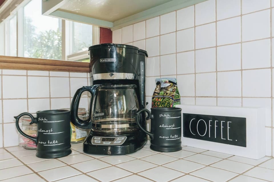 Make coffee or tea, or walk one block to Lofty Coffee-the best!