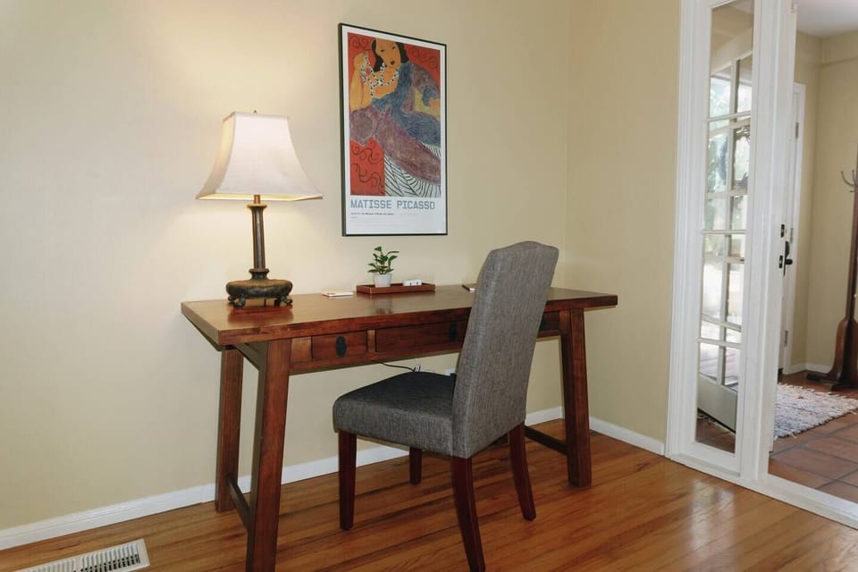 Work desk in living area