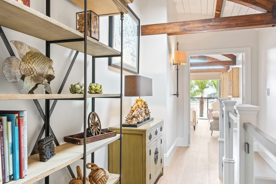 Charming Hallway Adorned with Unique Trinkets, Adding Character and Warmth to Your Stay