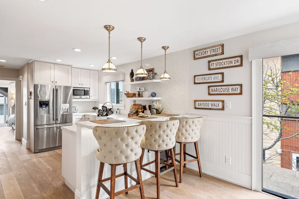Bright, Modern Kitchen with Convenient Bar Seating