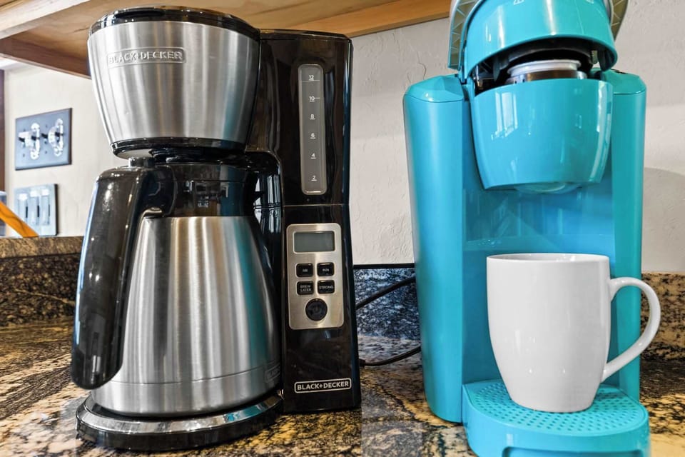 Brew it your way! ☕✨ Enjoy your morning coffee with both a drip and Keurig coffee maker—perfect for every coffee lover!