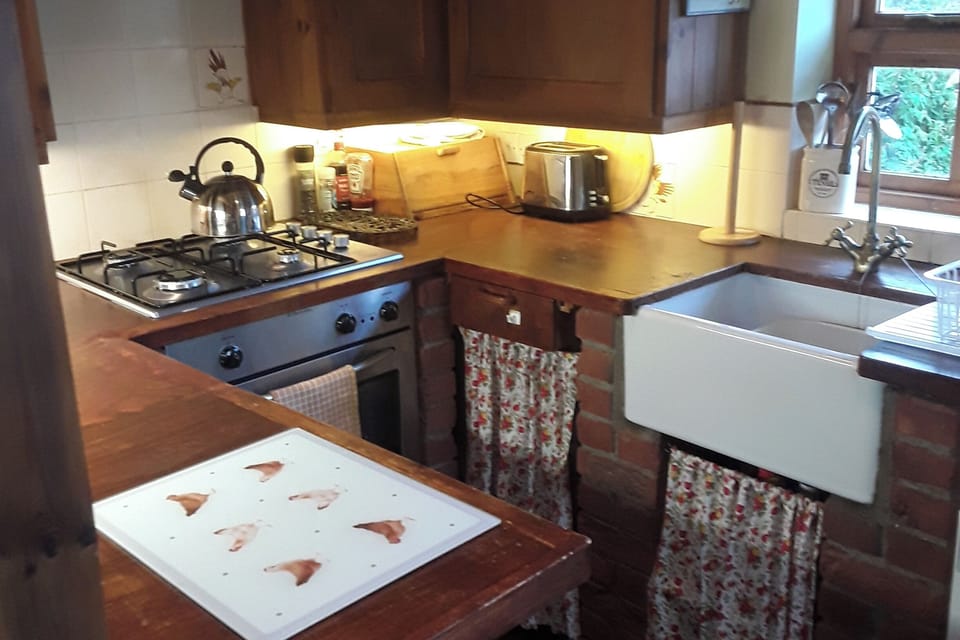 Cottage | Private kitchen | Fridge, microwave, oven, stovetop