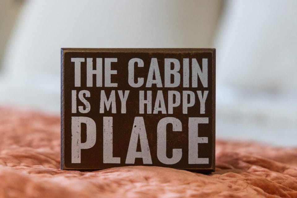 The cabin is my happy place! 🏡✨ There's nothing like the peace, comfort, and charm of a cozy getaway.