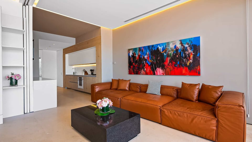 huge sofa in living room