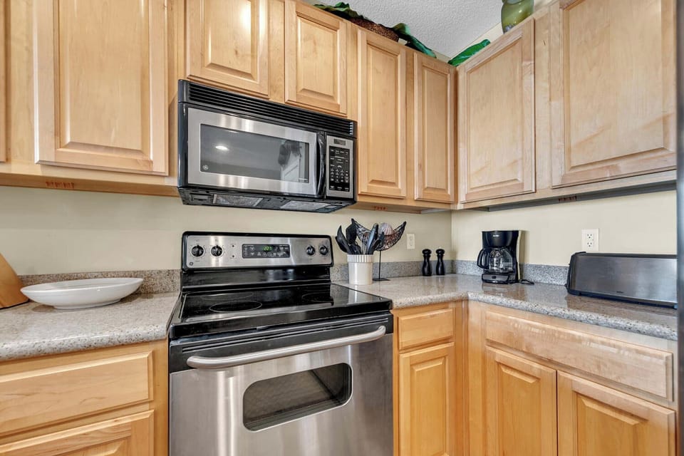 Whip up a cup of coffee in the kitchen