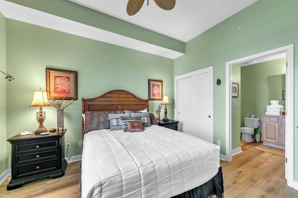 Guest bedroom 1 has direct access to the shared bathroom