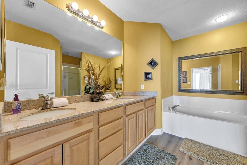 Master bathroom with dual vanities