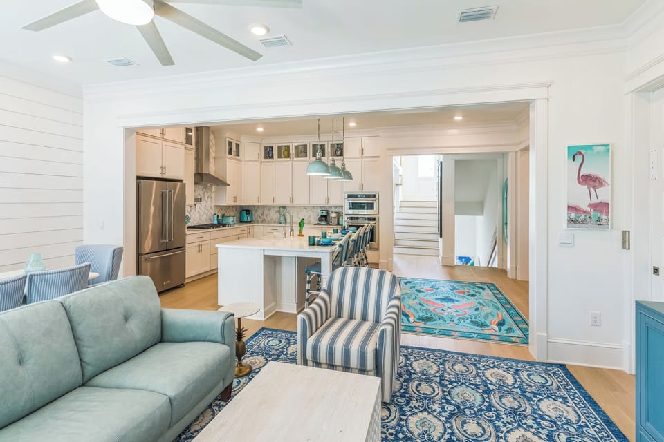 Great room of Blue Water Paradise!  Lots of light all over!
