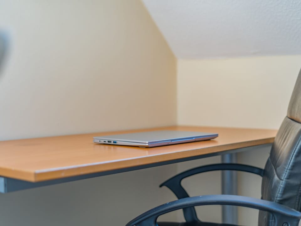Dedicated workspace:  A bright and quiet workspace, perfect for remote work