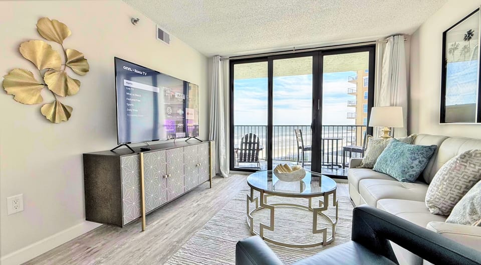 Ocean Trillium 303 (OT303) - New Smyrna Beach - Queen Sleeper Leather Sofa - Large Smart TV with Roku - BarcaLounger Recliner - Atlantic Ocean Water Front Views