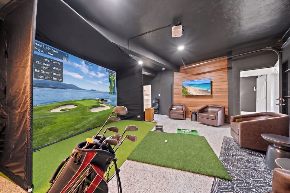 This is an incredible, amenity STACKED property! With a wood burning fire pit, pickleball court, pool, hot tub, playground, golf simulator, game room, and MORE!