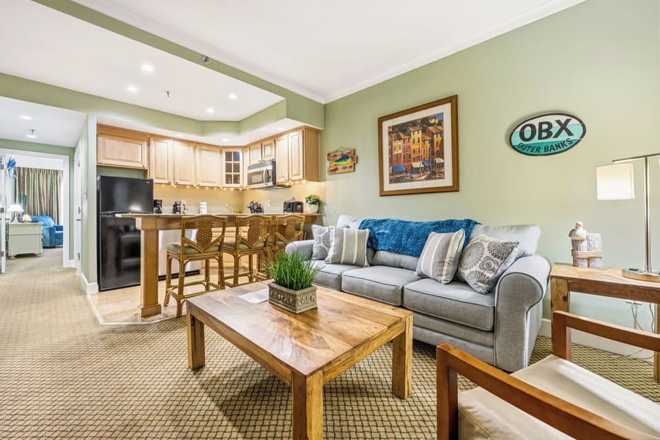 Living Area with Queen Sleeper Sofa