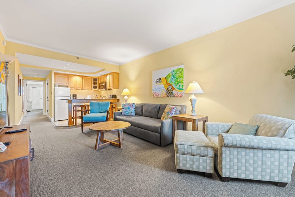 Living Area with Queen Sleeper Sofa