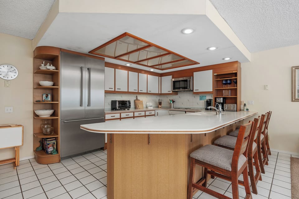 Kitchen Area with barstools