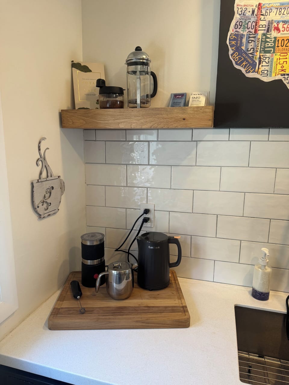 freshly ground local coffee provided, as well as decaf and tea choices.