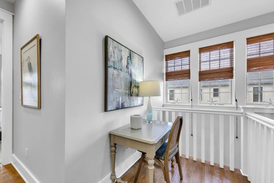 Desk at top of the stairs
