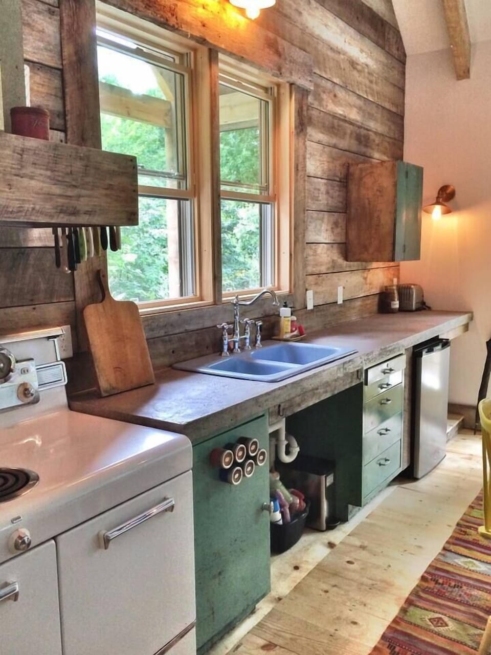 The well-stocked kitchen is a pleasure to use.