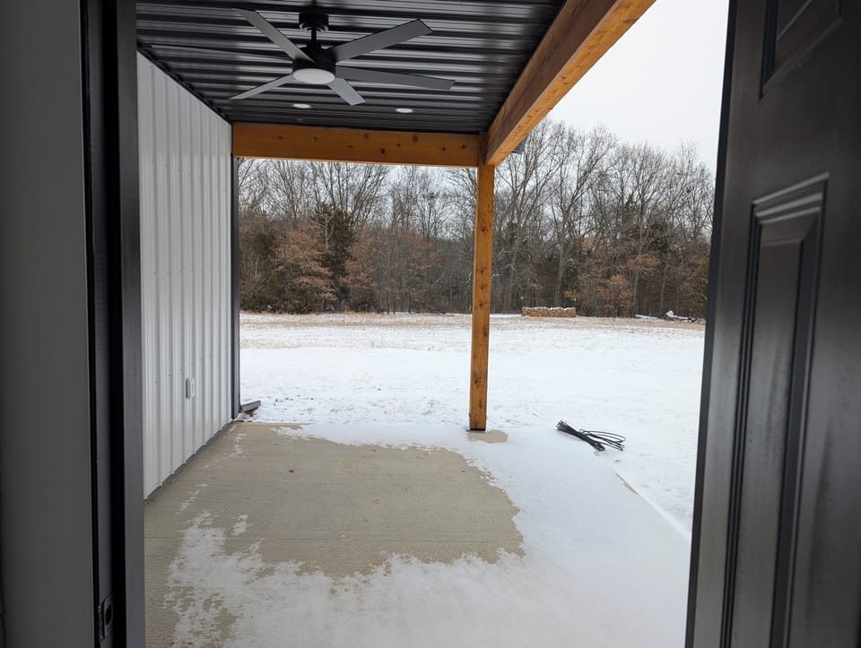 Back patio 
Furniture available, but stored in garage in winter