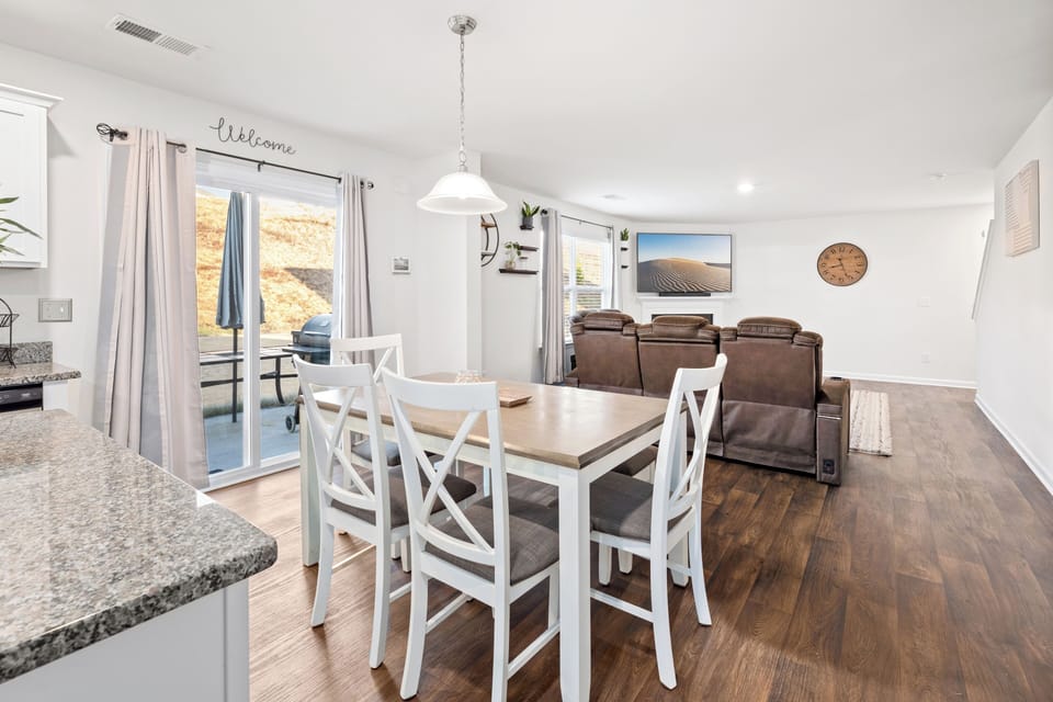 Open dining and living room flow