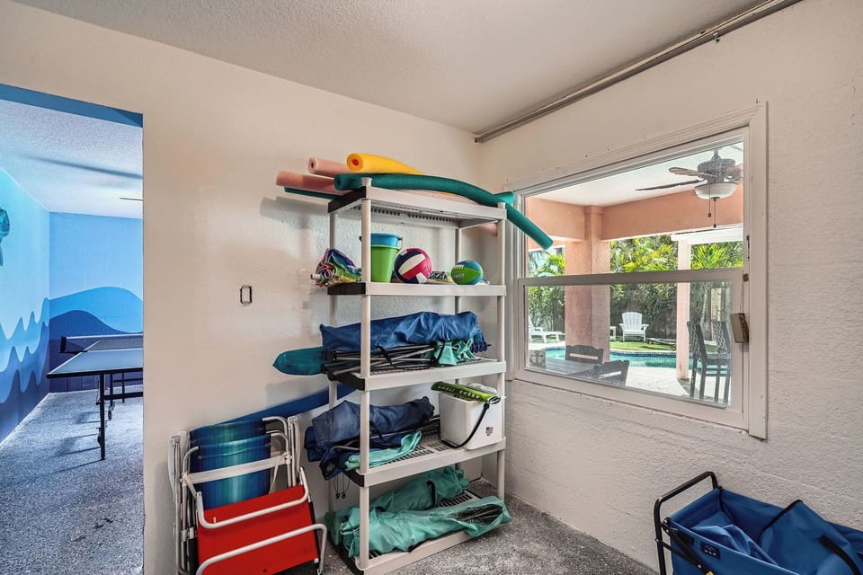 Beach Gear, wagon, chairs, umbrella, and other beach essentials