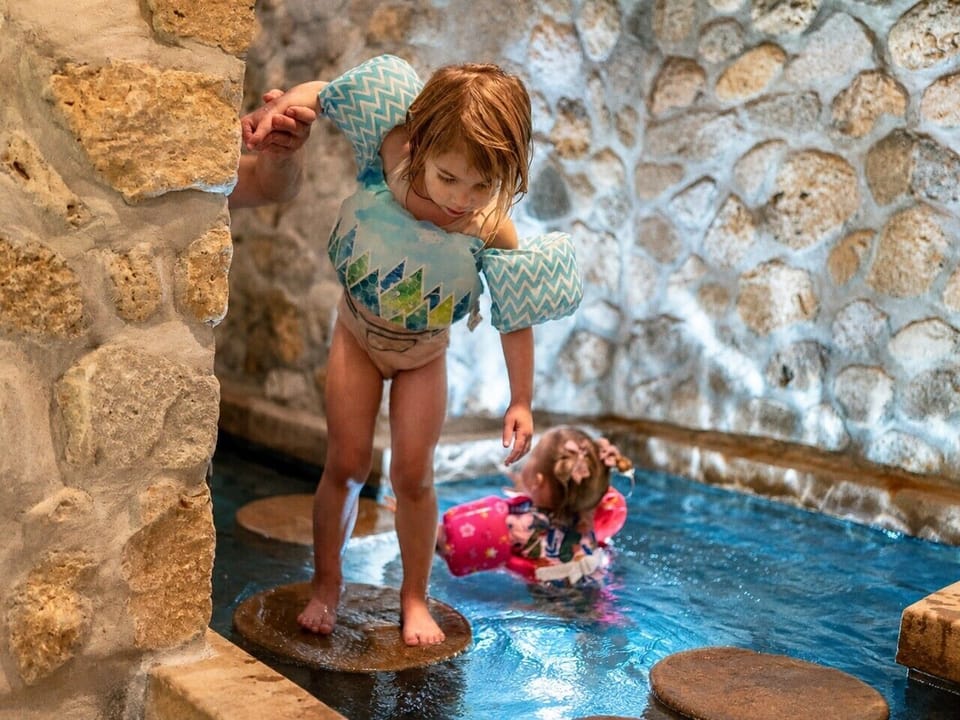 The hidden pool cove is a favorite with children; adults must supervise all pool use.
