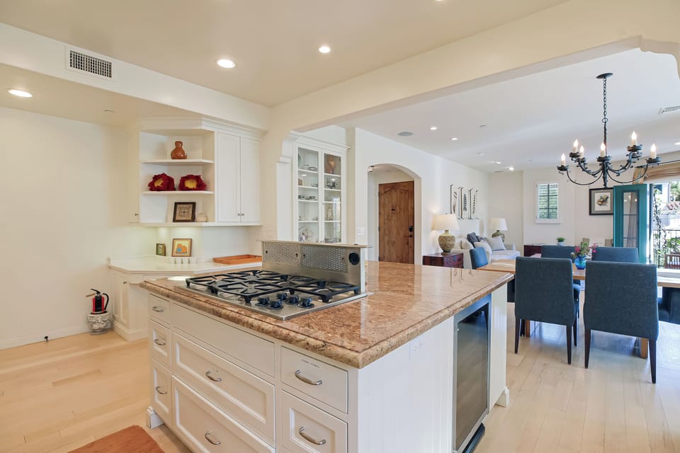 Open floor plan is a terrific way to enjoy friends and family while cooking a wonderful meal.