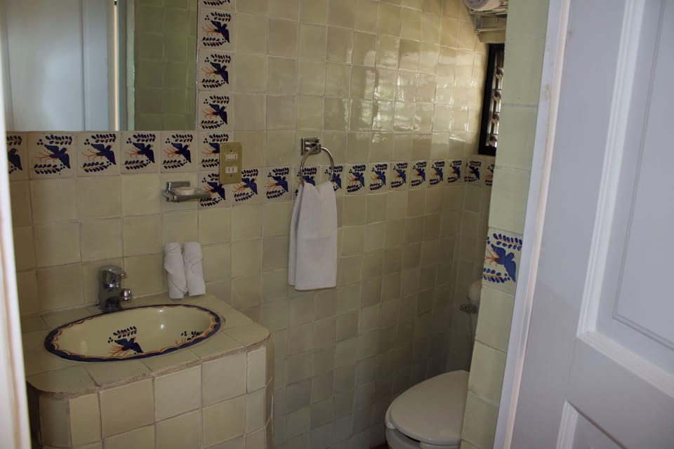 Shower, free toiletries, towels, toilet paper