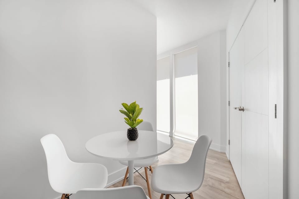 Welcoming dining area featuring a contemporary design.