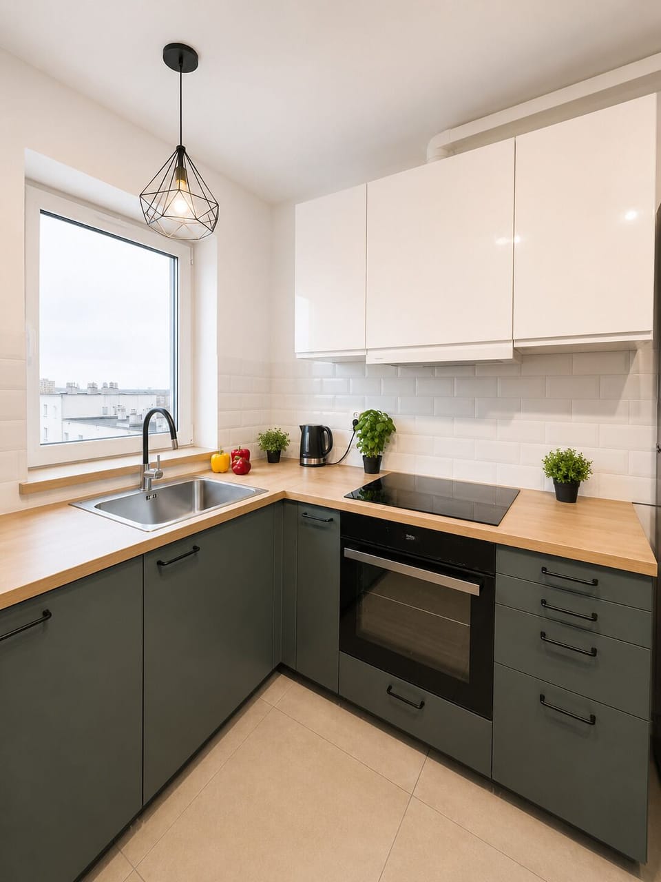 Comfort Apartment, Balcony, City View | Private kitchen | Fridge, microwave, oven, stovetop