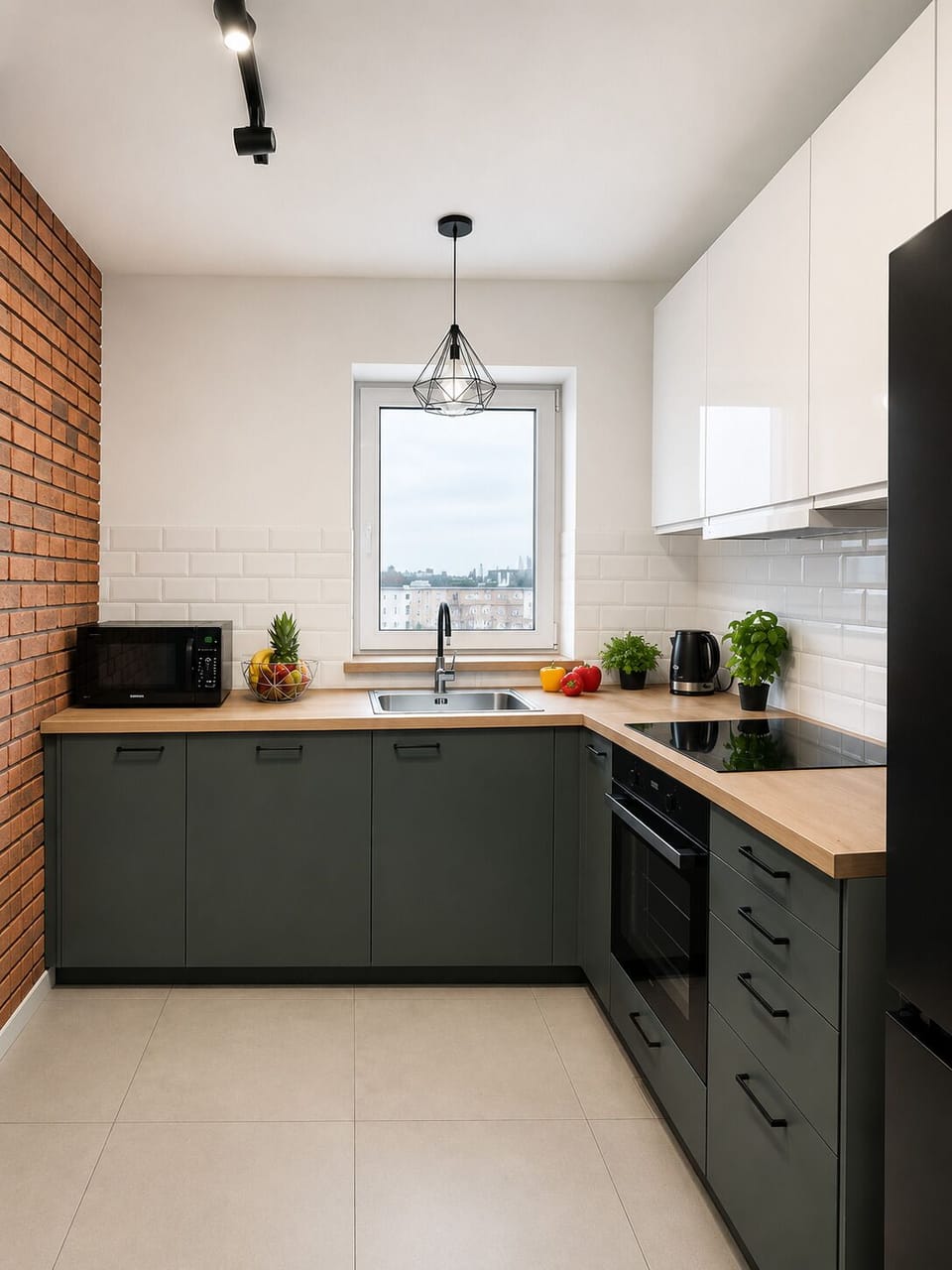 Comfort Apartment, Balcony, City View | Private kitchen | Fridge, microwave, oven, stovetop