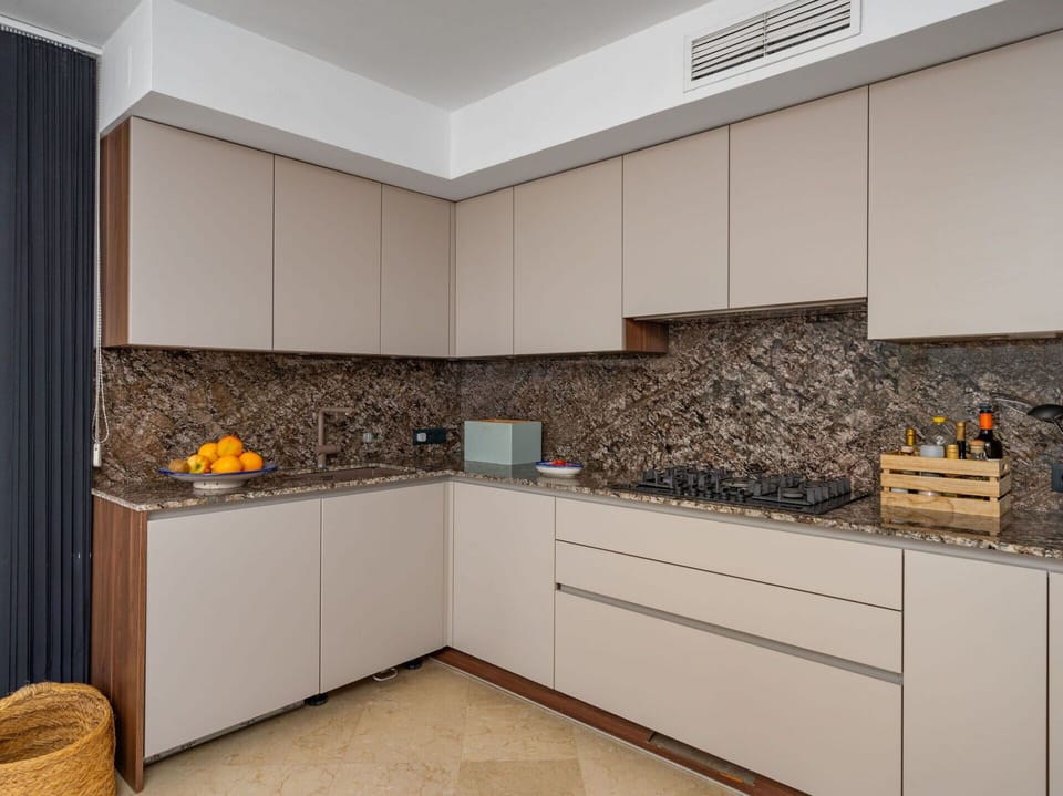 Kitchen, Countertop, Interior Design, Wood, Kitchen Appliance, Flooring, Cabinetry, Home, Major Appliance, Brown