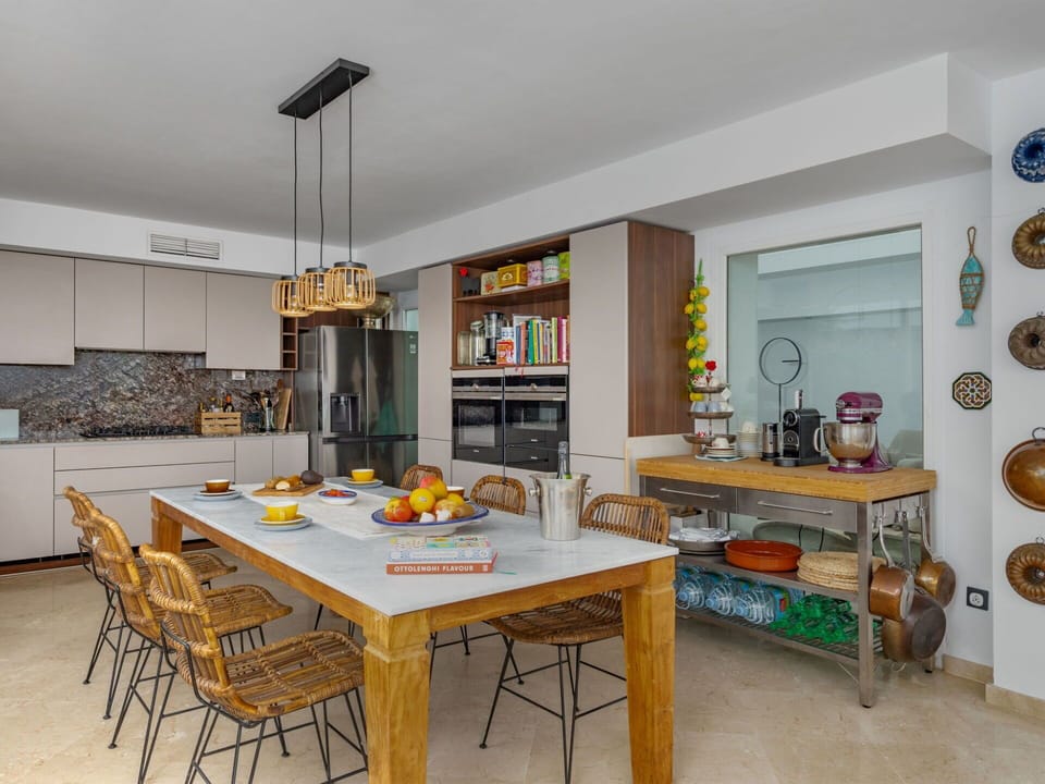 Furniture, Interior Design, Kitchen, Flooring, Countertop, Wood, Table, Floor, Kitchen & Dining Room Table, Ceiling
