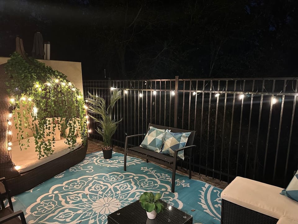 Relax outdoor in the private oasis overlooking the serene conservation.
