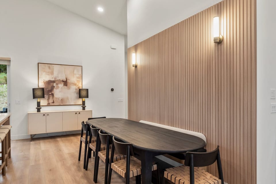 Built in banquette style dining table