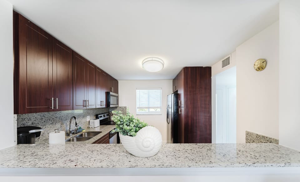 Fully stocked kitchen, ready for all your cooking needs.