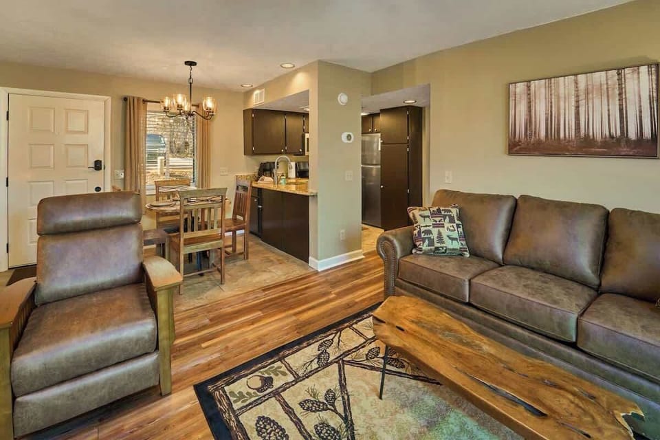 The comfortable sofa doubles as a second sleeping space (pullout) with bedding provided.