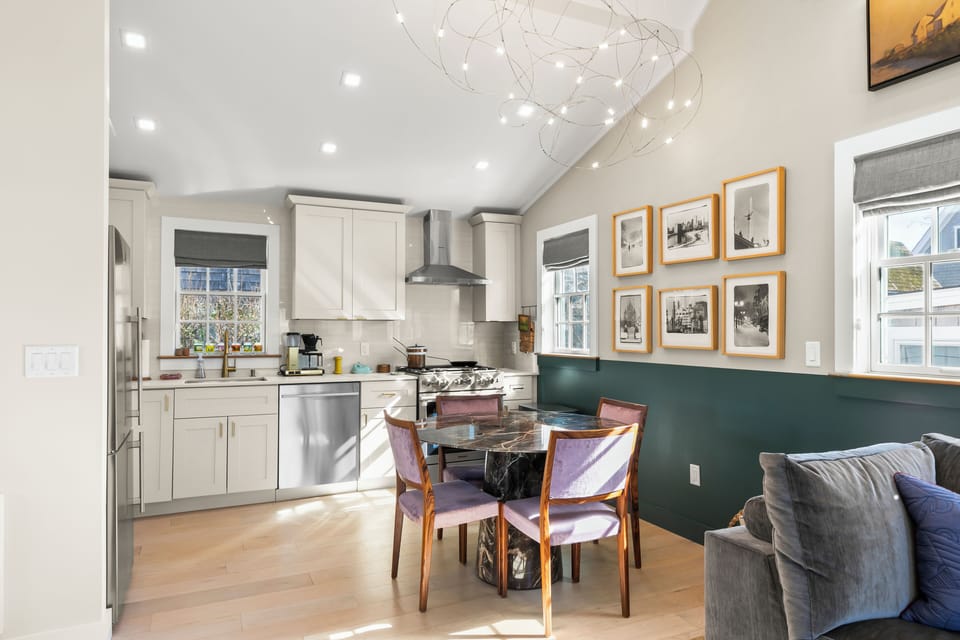 seamlessly integrated with the open-concept kitchen