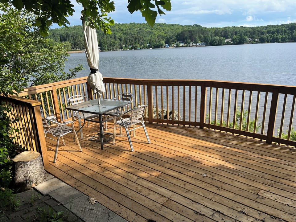 Private deck on the lake