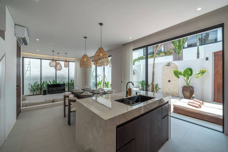 Luxury Villa, Patio, Pool View | Private kitchen | Fridge, microwave, stovetop, coffee/tea maker