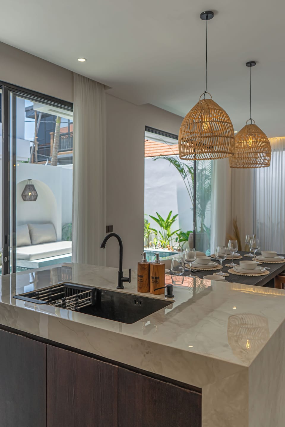 Luxury Villa, Patio, Pool View | Private kitchen | Coffee/tea maker, fridge, microwave, stovetop