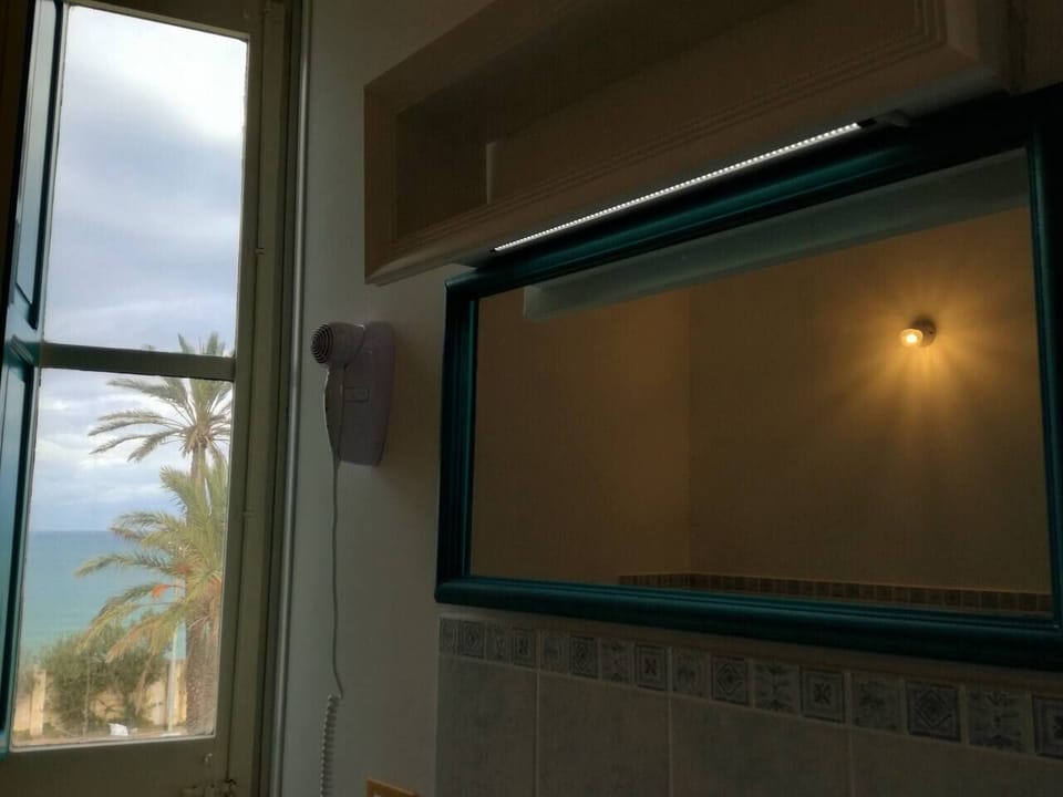 Bathroom detail, sea view