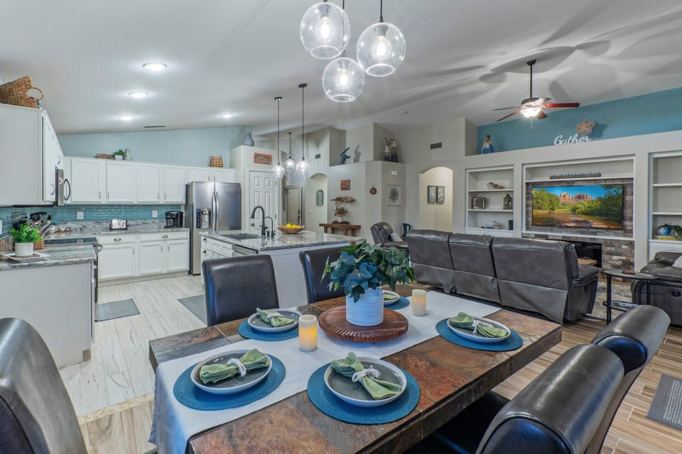 Great room floor plan is open and roomy.
