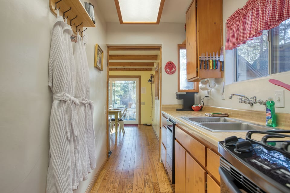 Fully-equipped kitchen area.