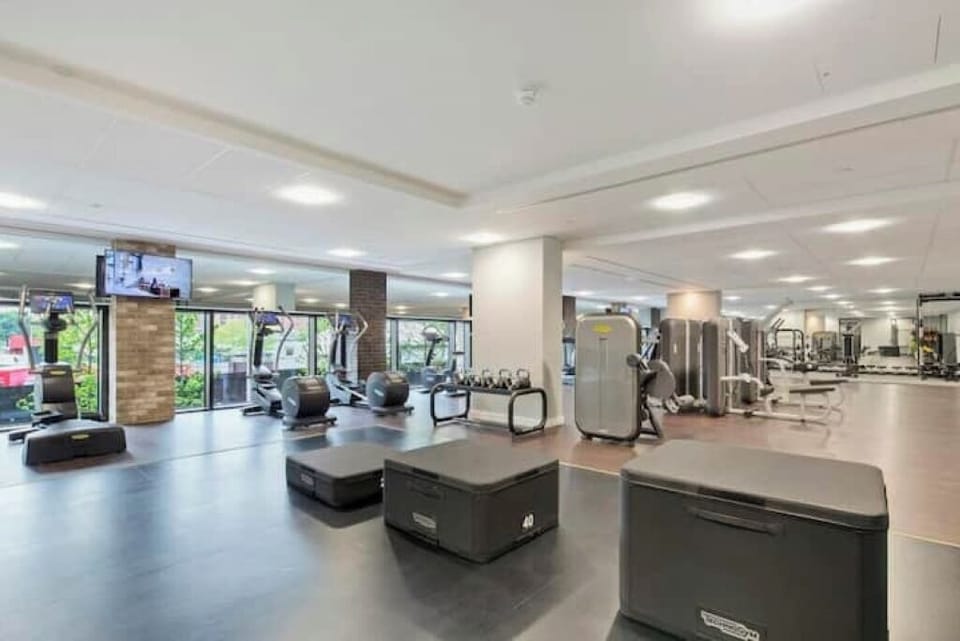 Modern gym with Technogym equipment and plenty of space to get your workout in