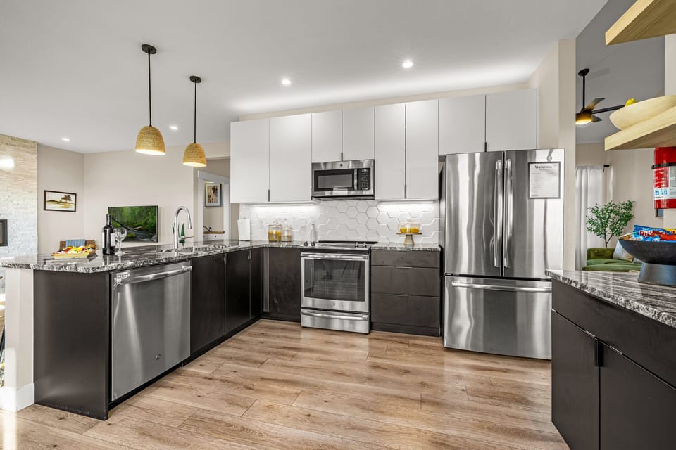 Stainless steel appliances and modern updates