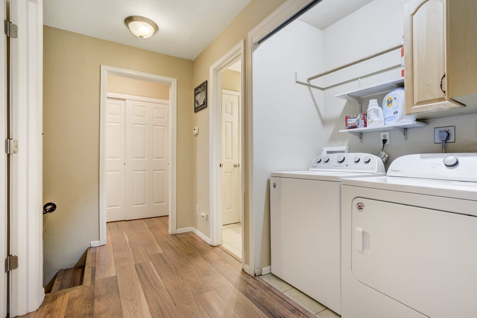 Full-sized washer and dryer are available in the home, making longer stays easy and stress-free.