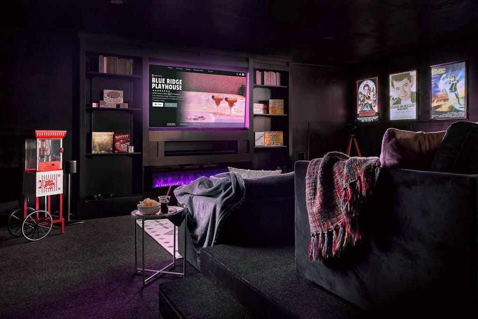 Enjoy your own movie theatre with seating for 10 and surround sound.